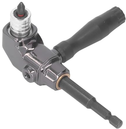 Adaptador de destornillador de ángulo recto, accesorio para destornillador de 90 grados con mango de ABS, adaptador hexagonal de liberación rápida de aleación de aluminio para