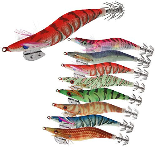 8 Piezas Luminoso Pesca Camarones Señuelo Cebo de Calamar para Sepia Pulpo (3.0#)