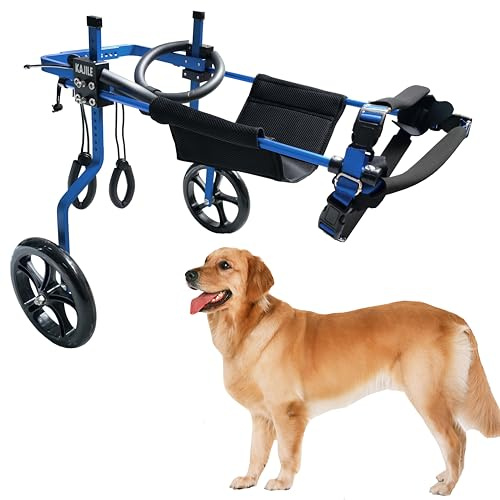 KAJILE Einstellbare Hunde-Rollstuhl,Hinterbein-Rehabilitation,Blau,XXL-3 | Einfache montage,reha-training für hunde mit schwachen hinterbeinen,hinterbeinstütze,mobilitätshilfe,aluminiumlegierung