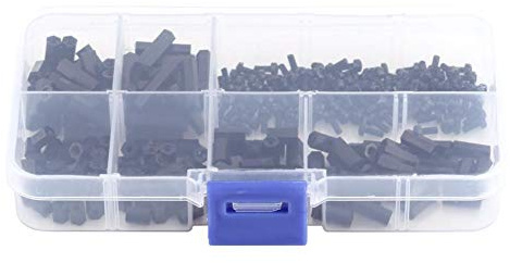 250Pcs Male-Female Hex Column Screw Nuts Standoffs PCB Board Repair Spacers Nylon Screw Nut Assortment Kit (M2 Double pass-D)
