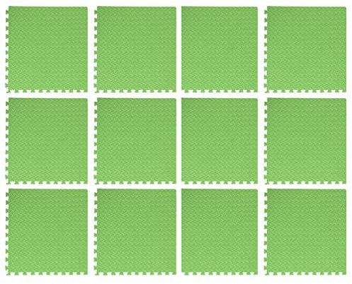 BESPORTBLE 12 Ineinandergreifende Teppichfliesen Ineinandergreifende Matten Waschbarer Bodenteppich Bodenteppichquadrate für Küche Bad Schlafzimmer 60X60cm Grün Teppichfliesen Ineinandergreifend