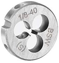 sourcing map Terraja, Terrajas de Roscar Métricas 1/8-40 BSW, Terraja Redonda 20mm Diámetro Exterior, Troquel para Roscar a la Derecha, Aleación de Acero