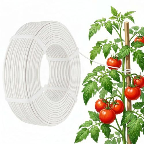 Amagabeli Garden Home 2MM X 25M X 2PCS Rollo de Alambre Recubierto de Plástico Alambre de Jardín Esgrima Alambre Inoxidable PVC Blanco WR4 DA100