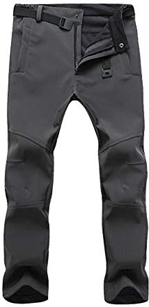 DAIHAN Hombre/Mujer Pantalones de Senderismo y Trekking,Pantalones de Softshell de Escalada Impermeable Deportes Calentar Invierno de Mantener Caliente Hombres Gris XS