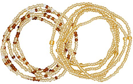 2 Pièces Perle de Taille Colorée Waist Beads, Chaîne de perles Africaines Chaîne de Corps, Boho Chaîne de Ventre Perlée Bijoux Bikini pour Femme Fille