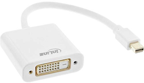 InLine® Mini DisplayPort to DVI Adapter, Mini DisplayPort Male to DVI-D 24+1 Female, Aluminium, White