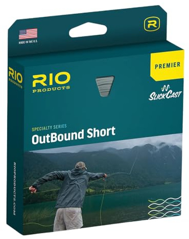 RIO PRODUCTS Premier Outbound Short Fly Fishing Line, Exceptionally Powerful, Easy to Cast Big Flies for Maximum Distance, Ultra-Slick Performance, Clear/Moss/Ivory, 100ft, WF8I/S5/S7