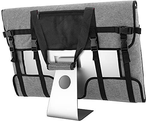 Trunab Sac de Moniteur Transport Compatible avec iMac 27'', Housse Protection Écran Sac Transport Écran PC avec Le Poche pour Les Accessoires, Gris