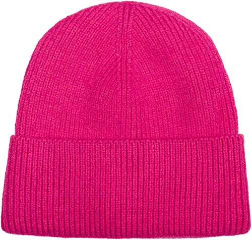 styleBREAKER Unisex Strickmütze mit Rippenmuster und breiter Krempe | Doppelt gestrickte Beanie Wintermütze | Warme Feinstrick Haube für Damen und Herren in vielen Farben, Farbe:Pink
