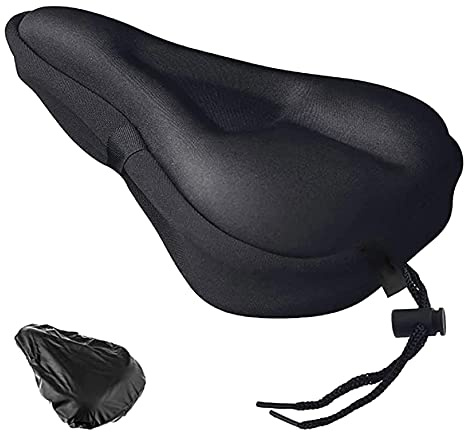 Laxzo ® Bike Seat Cushion Cover, Gel Padded Bicycle Seat Covers Cushion for Bicycle Saddles, Seat Cover for Men Women Comfort, Compatible with Stationary and Exercise Bikes