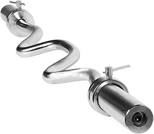 Kurzhantel-Super-Curl-Stange für Gewichtheben und Krafttraining, 176 Pfund Kapazität und (2 Zoll), 4-Fuß-Curl-Langhantel, Standard-Langhantelstange 5 Fuß (Silber 281)