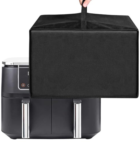 Hitzebeständige, Wasserdichte, Staubdichte Abdeckung für Ninja Foodi MAX Dual Zone Air Fryer AF400EUCP 9,5L, AF500EU 10,4L (Schwarz)