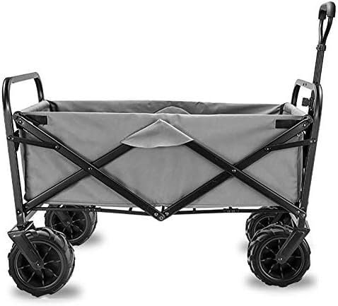 Suuim Einkaufswagen, zusammenklappbarer Campingwagen/Wagen, zusammenklappbarer, Stabiler Stahlrahmen, Garten-/Strandwagen/Wagen, robuster Mehrzweck-Transportwagen, Handwagen