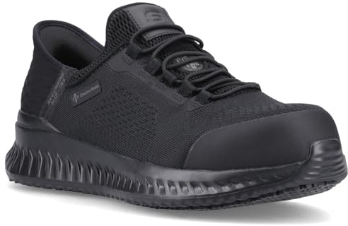 Skechers Men's Tilido Fletchit Slip-In Trainers, Black Textile/Synthetic, 9 UK