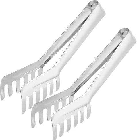 2Pack Stainless Steel Pasta Tong, 7.48 Inch Stainless Steel Pasta Tong, Kitchen Spaghetti Tongs, Comb Shaped Stainless Steel Spaghetti Tongs Noodles Pasta Clip Kitchen Cooking Tool