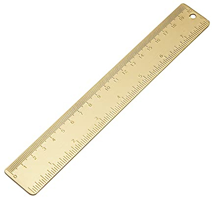 Montesy Messing-Lineal, gerades Lineal, Kunststoff-Messwerkzeug für Studenten, Schule, Büro (20 cm)
