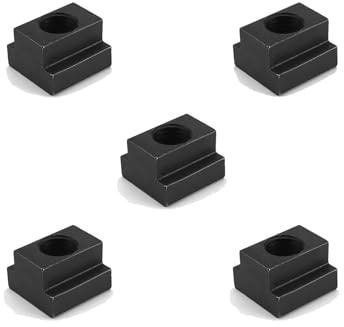 Leliafleury M10 T Slot Nuts 5Pcs Black Oxide Finish T Slot Nuts Carbon Steel T-Slot Nut Threads Fit Into T-Slots in Machine Tool Tables