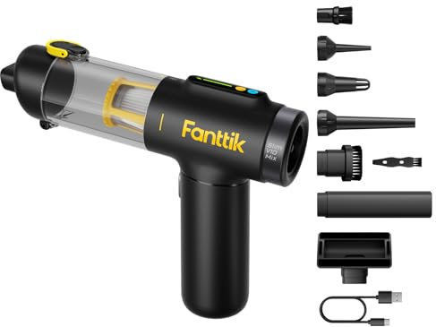 Fanttik Slim V10 Mix Aspirateur de Voiture sans Fil, aspirateur à Main 4 en 1, écran LED Intelligent, Puissance d'aspiration 16 kPa, Mini aspirateur sans Fil pour Voiture et Bureau