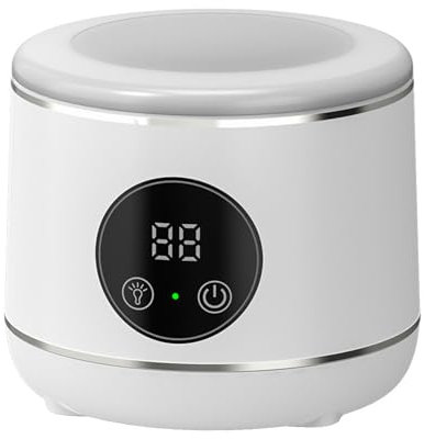 Pulitore ad ultrasuoni, pulitore ad ultrasuoni per denti a 45 kHz con 3 modalità di pulizia temporizzata, macchina per la pulizia sonica portatile da 230 ml con display digitale per gioielli white