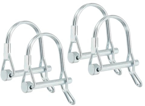 PATIKIL Goupille de verrouillage de l'arbre avec oreille 3/16x1-3/16, 4 pièces Goupille de sécurité pour attelage PTO Ronde en fil d'arche avec retenue et oreille agricolede(5x30mm)