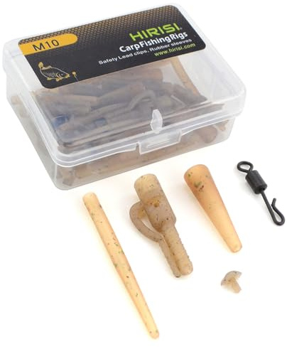 Clips De Plomb De SéCurité Accessoires De PêChe Carpe Composé De Clips De SéCurité, Manches Pivotantes, Anti EnchevêTrement, éMerillons à Changement Rapide pour Le Plomb De PêChe Total 50 PièCes