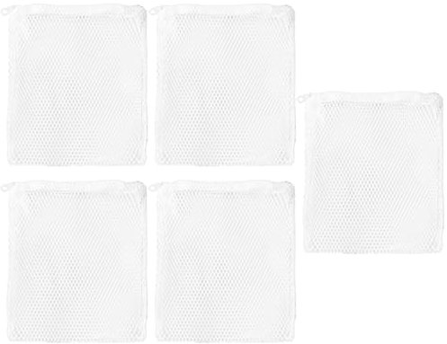 Aquariumnetzbeutel, Filterbeutel für Fischtank - 5x Aquarium Filter Media Fine Mesh Bag - Frischwasser- und Salzwasserwasserreinigung Accessoire Reißverschluss für Zeolith, Torf