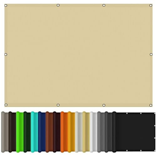Sonnensegel Rechteckig 1.2 x 2.8 m mit Ösen Und Kordel, Nach Mass Schattierungsnetz Plane,Markise, Abdeckplane für Garten Terrasse Camping, Creme Farben