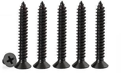 Black Self Tapping Screws for Wood,50pcs M4 x 30mm 304 Stainless Steel Flat Head 10mm screws for Furniture and Drywall (M4 x 30mm 50PCS)