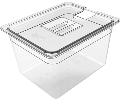 Sous Vide Container, Transparent Immersion Cooker Box with Airtight Lid, Heat-Resistant Water Tank for Apartment Kitchen Food Truck RV Restaurant Home Cooking Equipment Storage, 32x17.3x19.5cm
