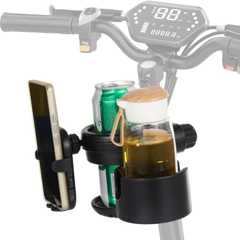 Packool 3 in 1 Cup Holder for Walker, Wheelchair Cup Holder with Phone Holder, Sturdy Clamp, Adjustable 360 - Degree Rotating Mount