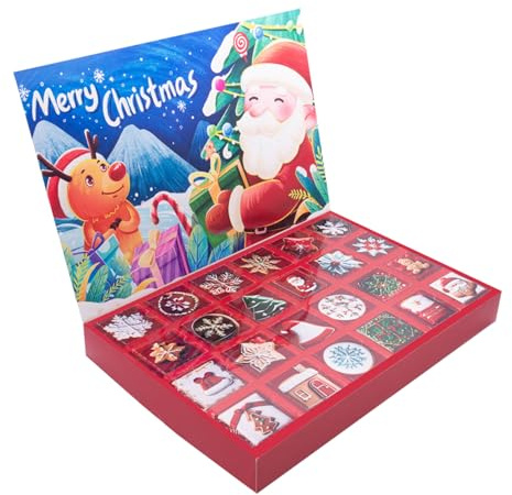 Calendrier de l'Avent De Noël Boîtes Vides - Boîtes De Soins De Noël Pliable Pliable | Boîte D'Avent De Christmass 24 Jours Vide | Produits De Vacances Décoratifs à Pleine De