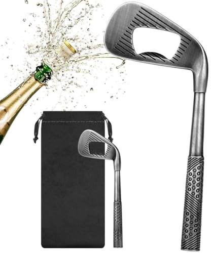 Golfschläger Flaschenöffner, Bier Flaschenöffner, Bieröffner, Bierzubehör | Vatergeschenke, Weihnachtsgeschenke, Geburtstags, Party, Bar, für Männer, Frauen, Freund, mit Geschenktüte, Dunkel Silber