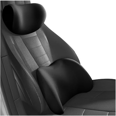Lendenwirbelkissen und Nackenkissen Auto für Audi A4 B9 Avant Wagon 2015 2016 2017 2018 2019-2025, 2 Stück Memory Foam Lordosenstütze Auto, für Autositze, BüRostuhl