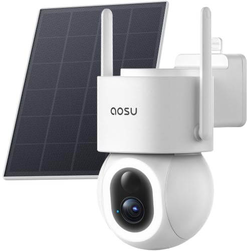 aosu D1 MAX 4K 8MP Überwachungskamera Aussen Solar Akku UHD 360° PTZ | Passt für aosuBase Kamera Überwachung Aussen 6x Zoom Kabellos Auto-Tracking Farb-Nachtsicht Ton- Lichtalarm 2-Wege-Audio