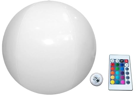 Palla da piscina gonfiabile a LED, 16 colori cangianti, palla da spiaggia, impermeabile, con telecomando, giocattolo da nuoto, decorazione per feste in giardino, giochi notturni, feste estive