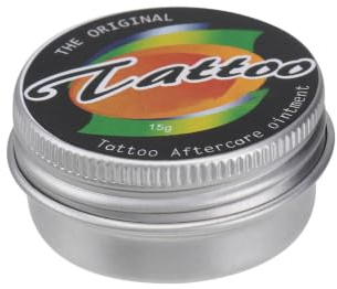 Tattoo Pflegecreme 15g aus Aluminium gegen Farbverlust | 1 Stück, zur Nachpflege für Tattoo und Haut, Nützlicher Balsam mit 15g Inhalt
