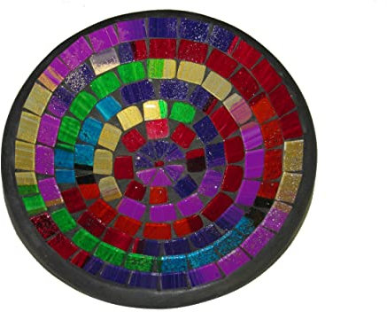 Deko - Schale Glasmosaik rund, 15 cm, bunt/Glitter