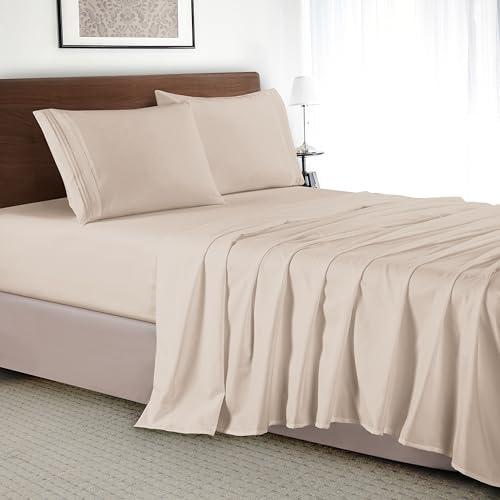 Elegant Comfort Juego de sábanas de Lujo de 4 Piezas, Ropa de Cama de Lujo 1500 Hilos de Microfibra de Calidad hotelera, Resistente a Las Arrugas, Fresca y Transpirable, fácil de Ajustar, tamaño