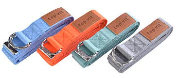 Yogagurt - Trainingshilfe für Yoga Übungen I Yoga Zubehör I in 4 Farben (orange)