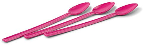 Cucchiaio lungo Kimmel, 6 pezzi, 21 cm, fucsia, plastica, lavabile in lavastoviglie, riutilizzabile