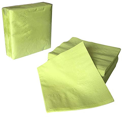 Papierservietten, hellgrün, 24 x 24 cm (12 x 12 1/4), 2-lagig, 100 Stück