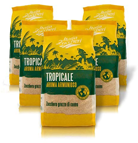 ZUCCHERO DI CANNA GREZZO ITALIA ZUCCHERI CONFEZIONE CONTENENTE 5 PACCHI DA KG 1