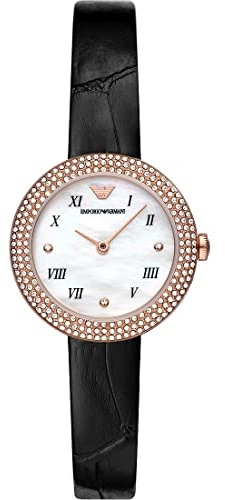 Emporio Armani Watch for Women, 30mm Quarz-Zweizeigerwerk mit Lederarmband