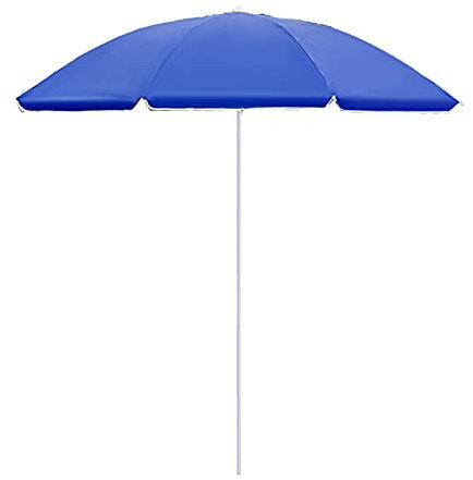 CHFQ 1.8m Ombrello da Giardino Mini ombrellone per Spiaggia Giardino Ombrellone da Mercato Portatile con 8 Stecche Tenda da Sole per Esterni Arcobaleno Blu Rosso