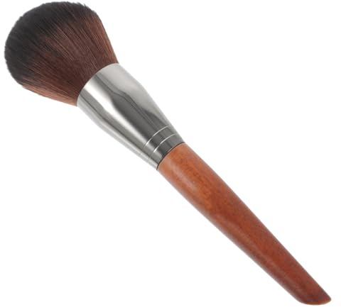 SOLUSTRE Professioneller Gesichtspinsel aus Künstlichen Fasern und Holz Großer Puderpinsel für Schnelles Auftragen Praktischer Make Up Pinsel für Damen und Mädchen