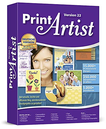 Print Artist 22 Platinum Edition - Grußkarten, Einladung, Glückwunsch, Fotografie, Banner, Flyer, Aufkleber, Briefpapier