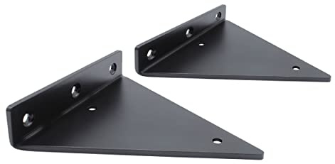 Natural Goods Berlin 2x Regalträger STEGLITZ | Regalhalter Metall schwebend Wandmontage | Halter Regalboden Wandkonsole Schweberegal Bücherregal Floating Regalwinkel Regalstütze (140mm, Schwarz)