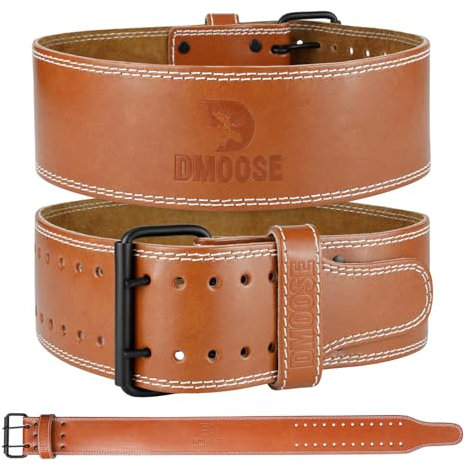 DMoose Gewichthebergürtel für Damen und Herren, 5 mm dick und 10,2 cm breit, echtes Leder, Powerlifting-Gürtel, verbessern Sie Ihre Gewichthebertechnik, Workout-Gürtel für Kniebeugen und Krafttraining