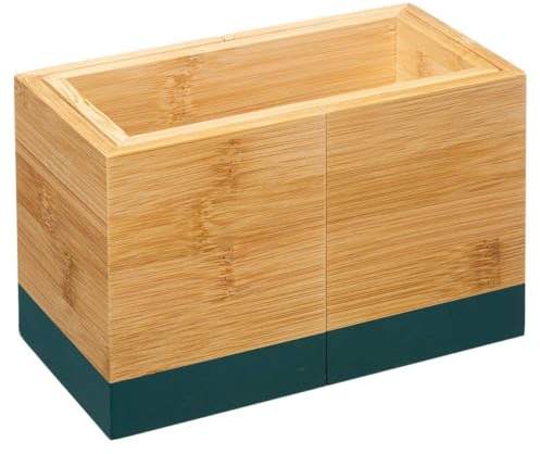 Five - Pot Range-Couverts Extensible en Bambou Naturel & Bleu pétrole