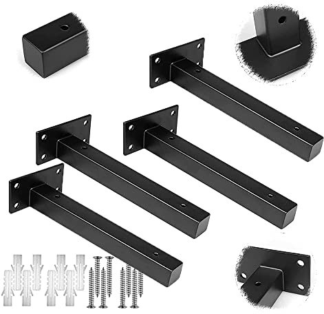 XFAK L Regalträger Metall RegalstüTzen 15cm 20cm 25cm 30cm RegalträGer Schwimmende Wandregal Regalhalterungen - Industrielle 4er-Set (Size : 6 inches/15cm)